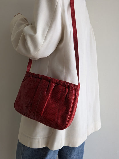 Vintage Tart Red Genuine Snakeskin Purse