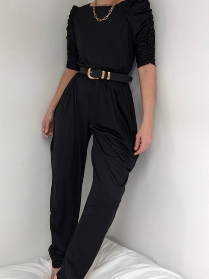 Statement Vintage Onyx Pleated Jumpsuit