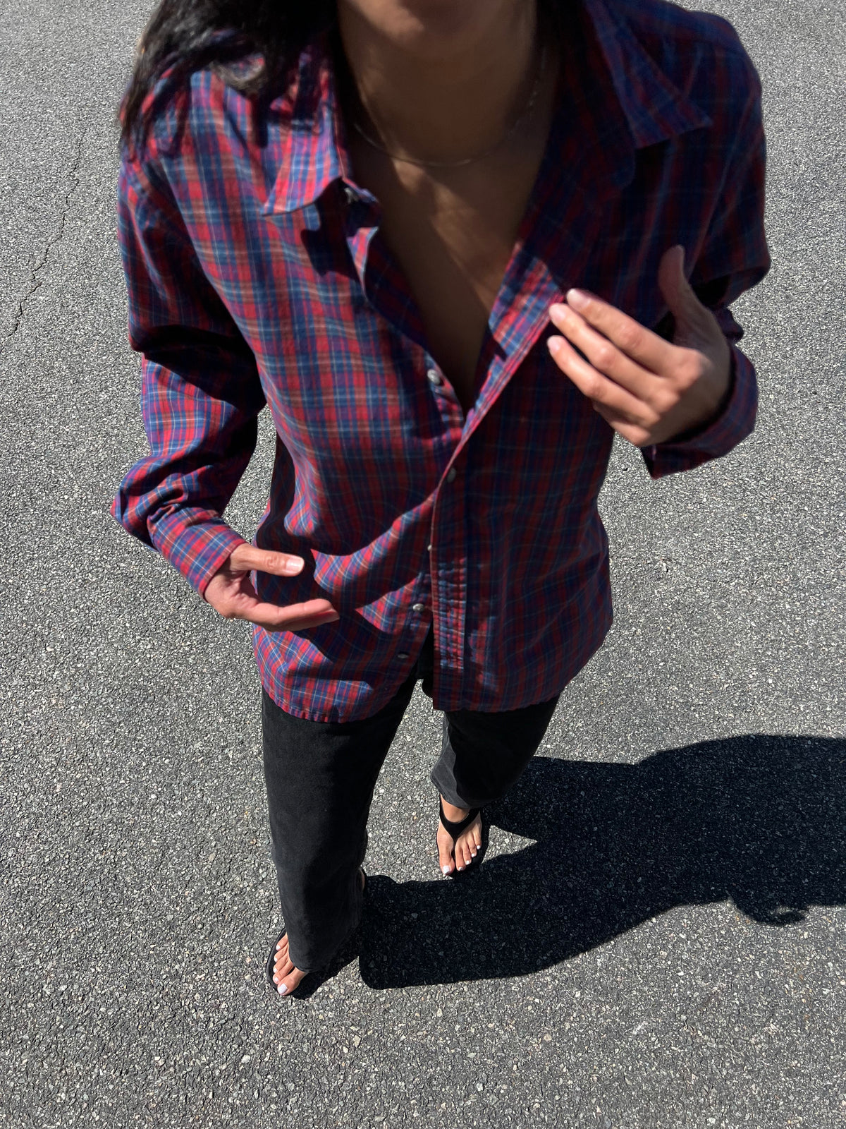 Vintage Yves Saint Laurent Crimson & Fern Plaid Button Up