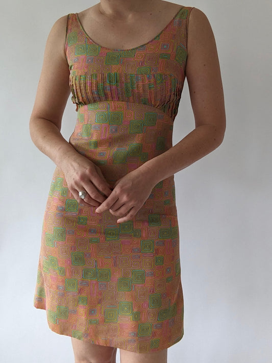 Rare Vintage 1960s Colorful Geometric Dress