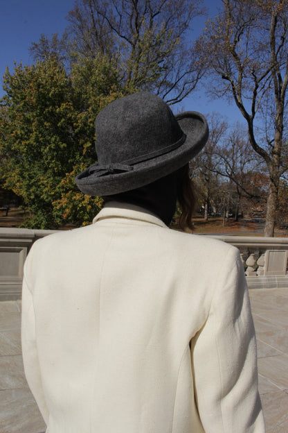 Vintage Smoke Felted Wool Tie Hat