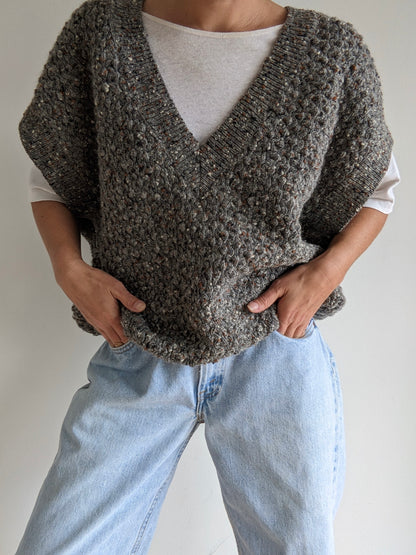 Vintage Speckled Chunky Wool Vest