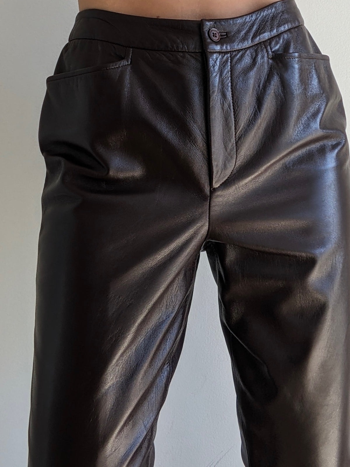 Incredible Vintage Espresso Leather Pants