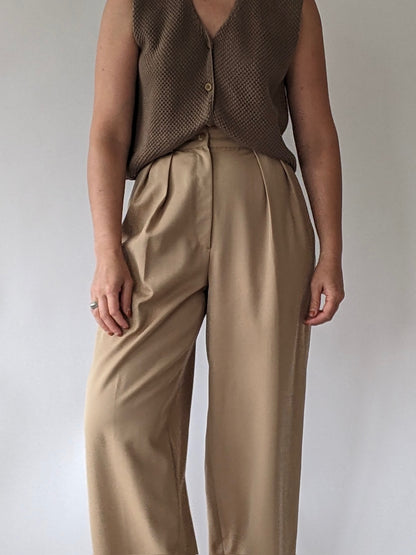 Beautiful Vintage Calvin Klein Twilled Wide-Leg Trousers
