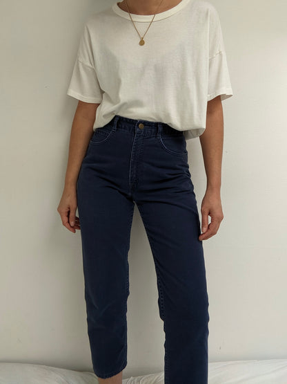 90s Petite Faded Navy Twilled Pants