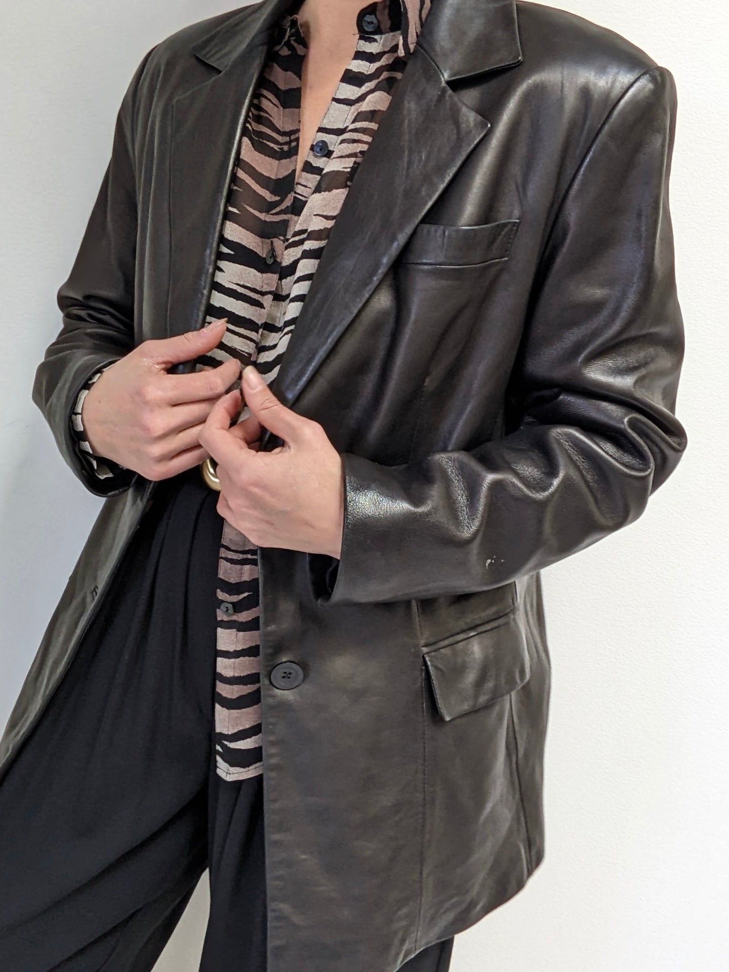 Luxurious Vintage Espresso Leather Jacket