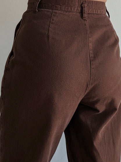 Vintage Palmetto's Cocoa Pleated Trousers
