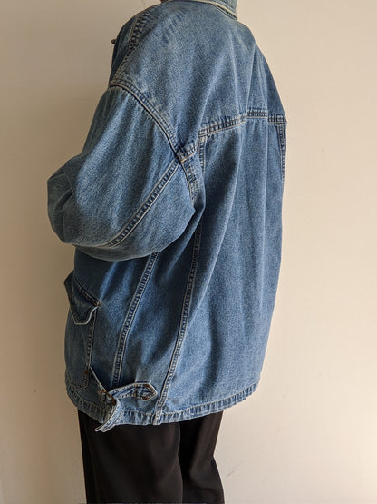 Vintage Faded Denim Chore Coat