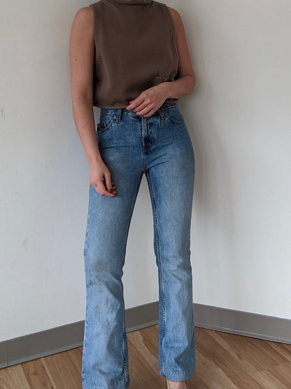 Early 2000s Faded Blue Low-Rise Denim