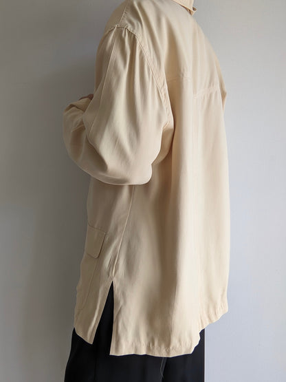 Vintage Buttercream Silk Chore Coat