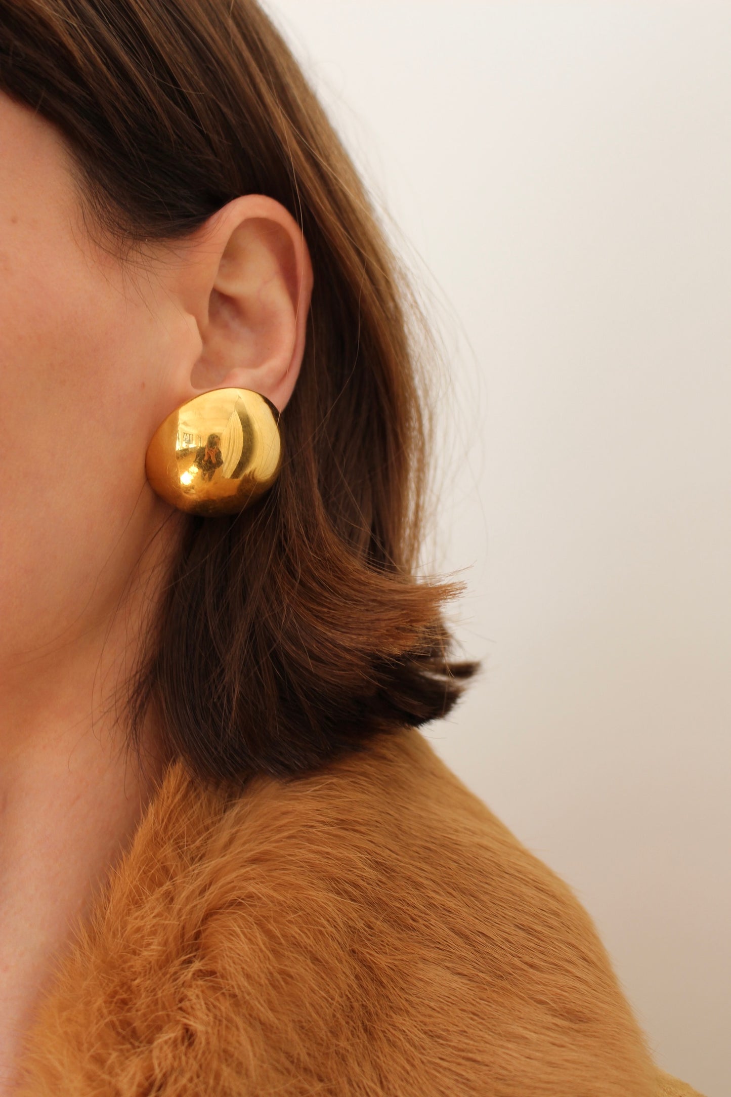 Statement Vintage Gold Dome Earrings