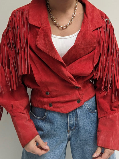 Rare Vintage Cayenne Fringe Suede Jacket
