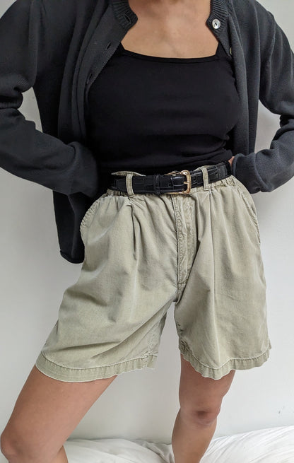 Vintage Faded Stone Cotton Shorts