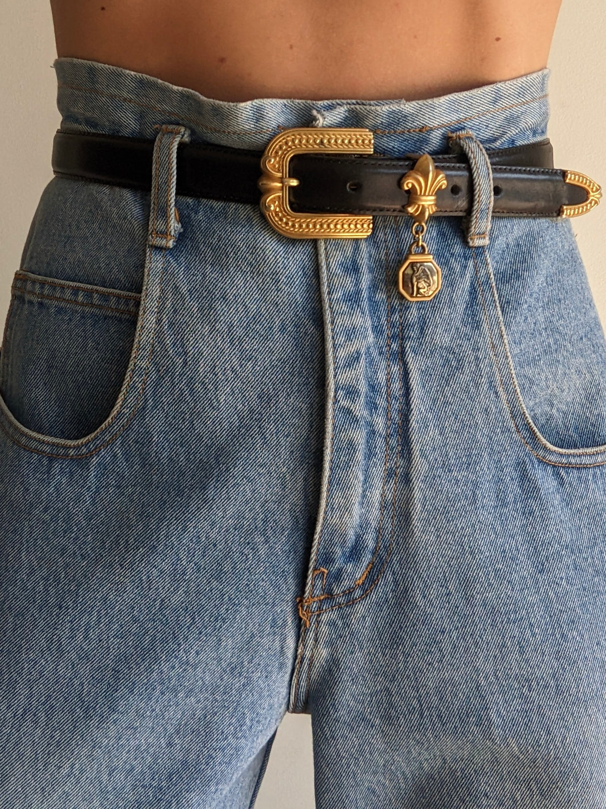 Vintage Hanging Charm Leather Belt