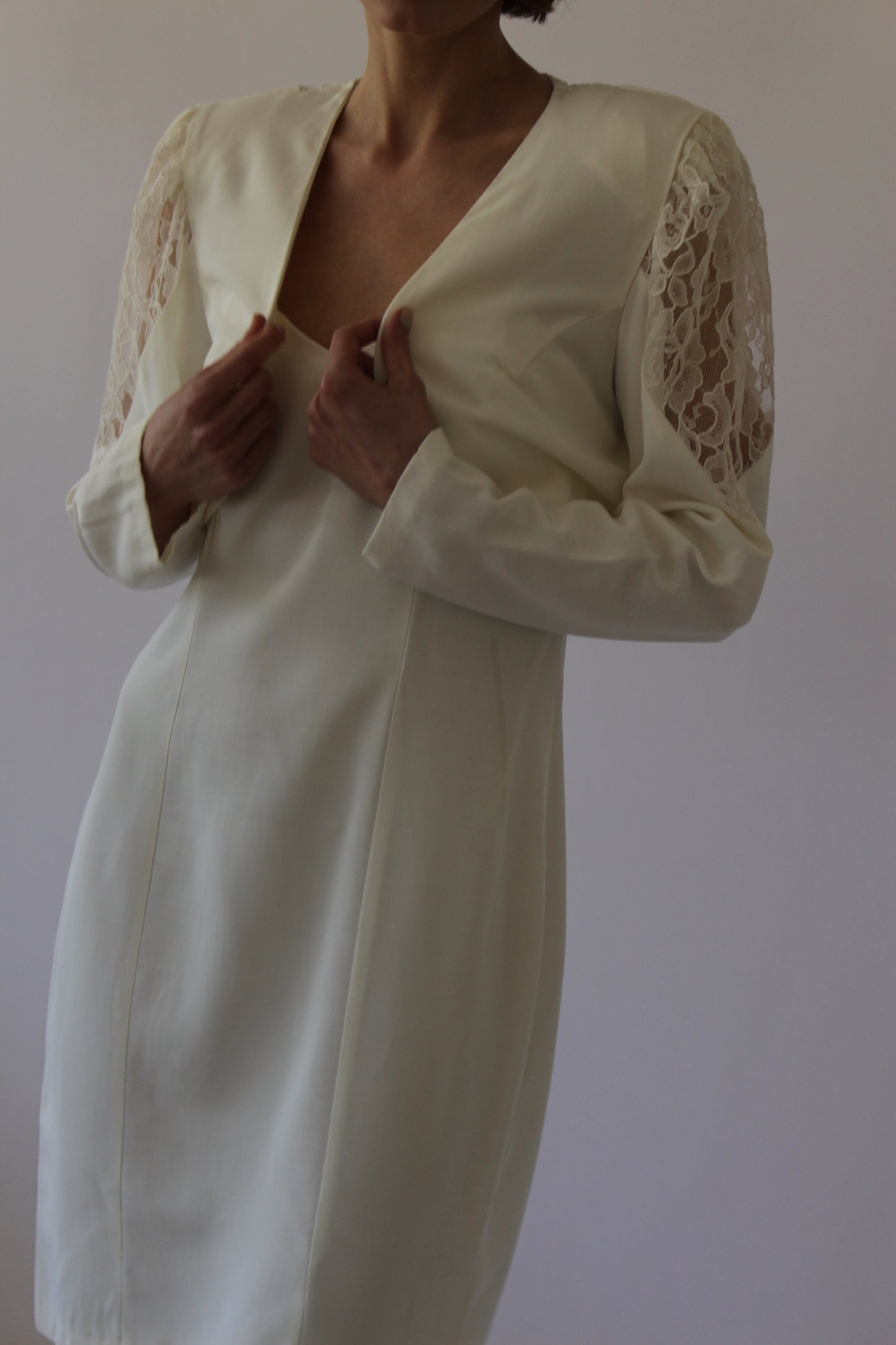 Vintage Vanilla Slip Dress & Lace Bolero Set