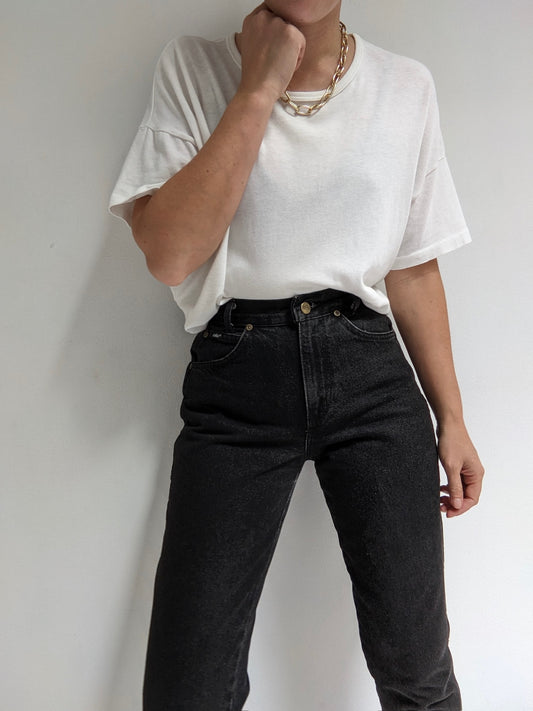 90s Black High Rise Denim