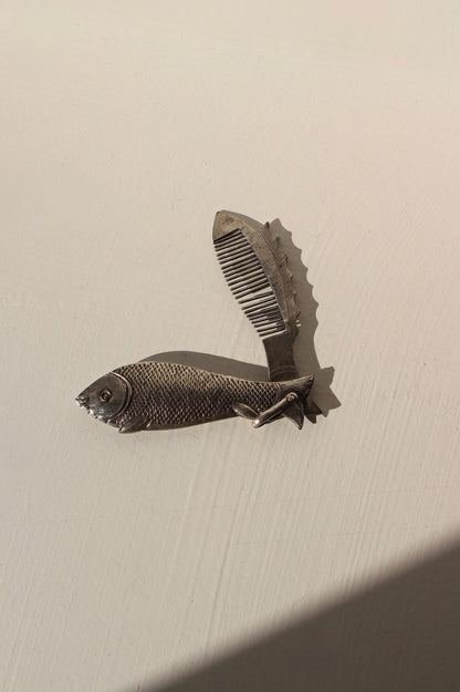 Exquisite Vintage Silver Fish Comb Pendant