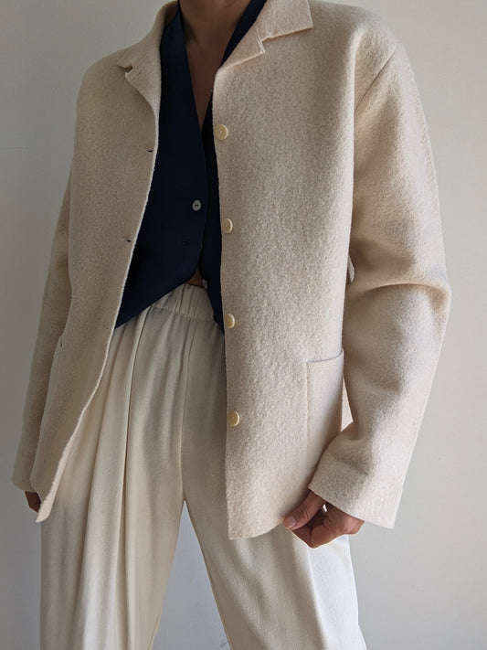 Vintage Eileen Fisher Buttercream Wool Jacket