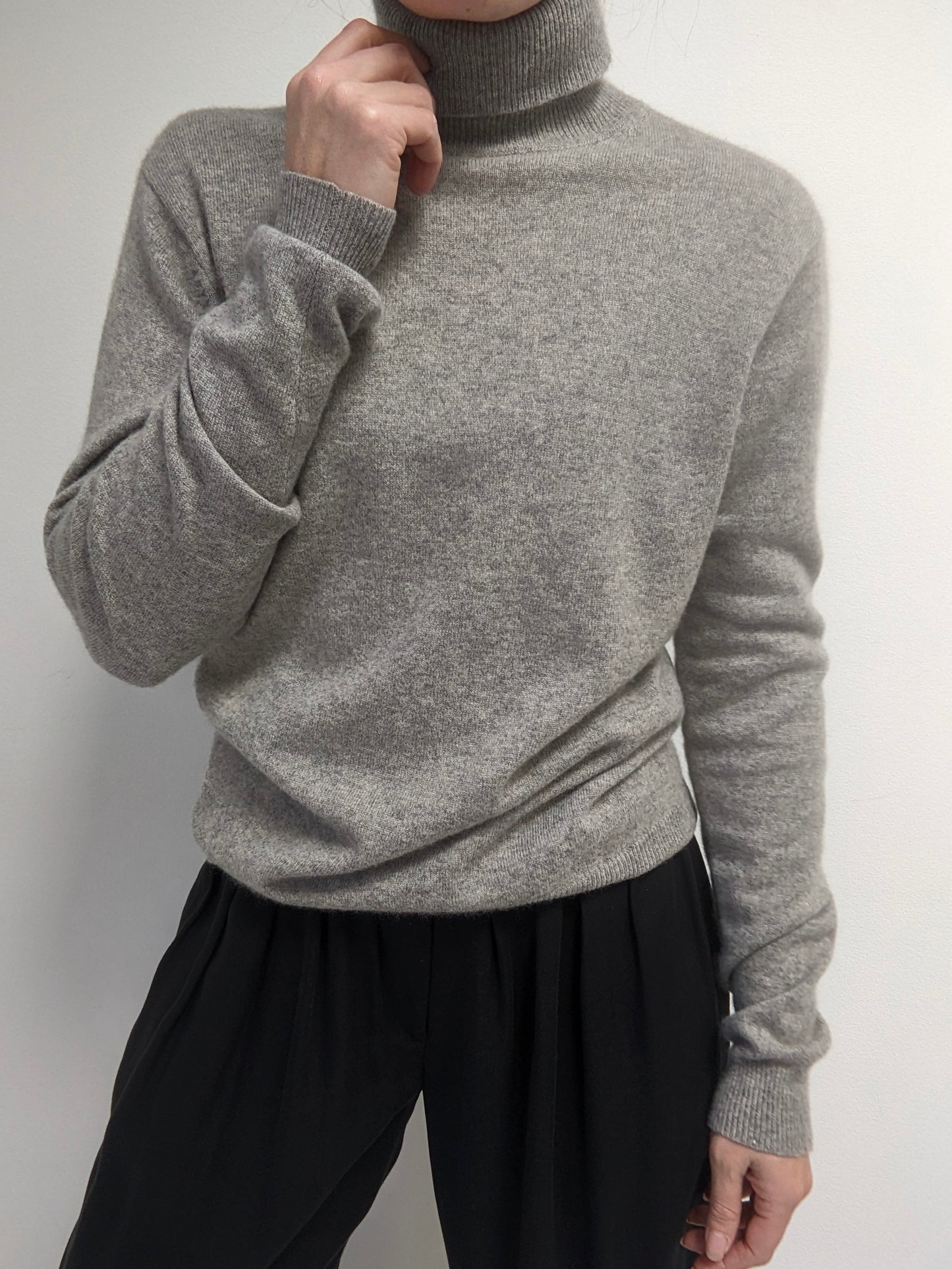 Vintage Stone Grey Cashmere Turtleneck