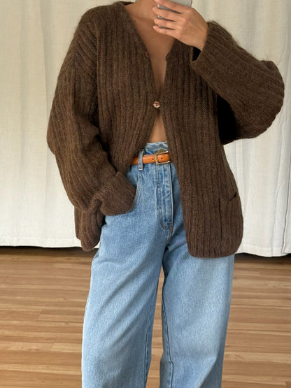 Vintage Chestnut Mohair Cardigan
