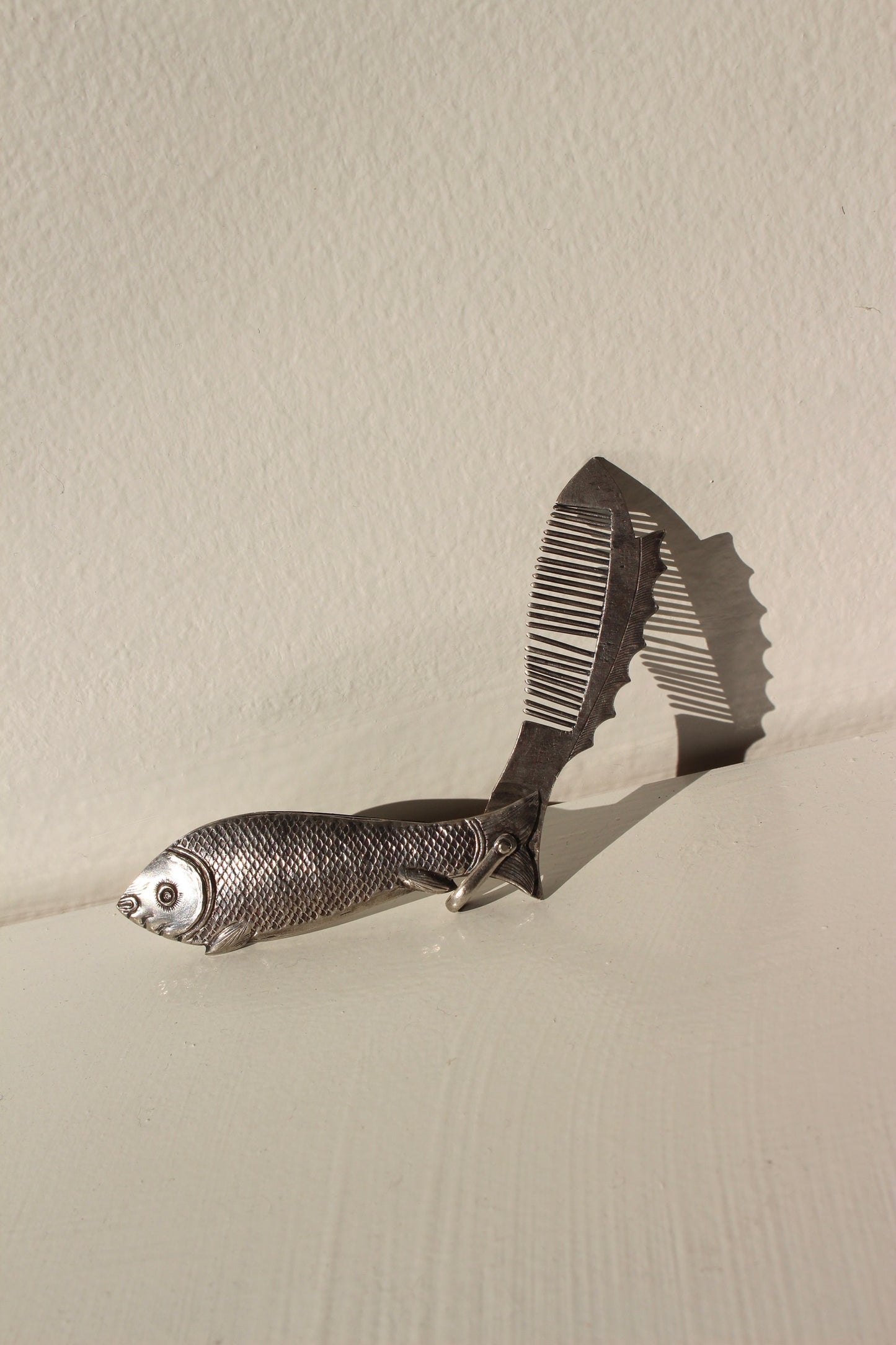 Exquisite Vintage Silver Fish Comb Pendant