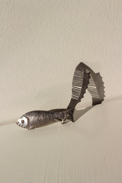 Exquisite Vintage Silver Fish Comb Pendant