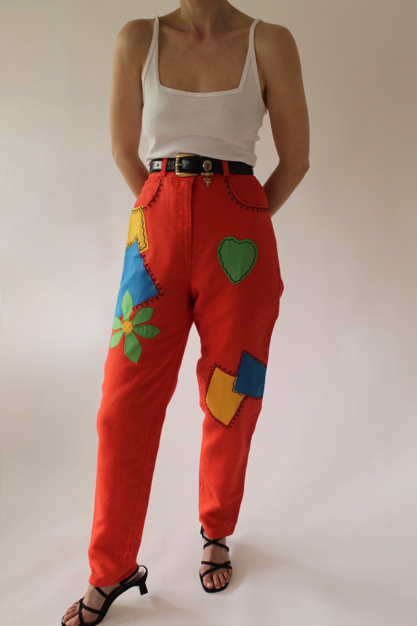 Absolute Favorite Vintage Colorful Appliqué Pants
