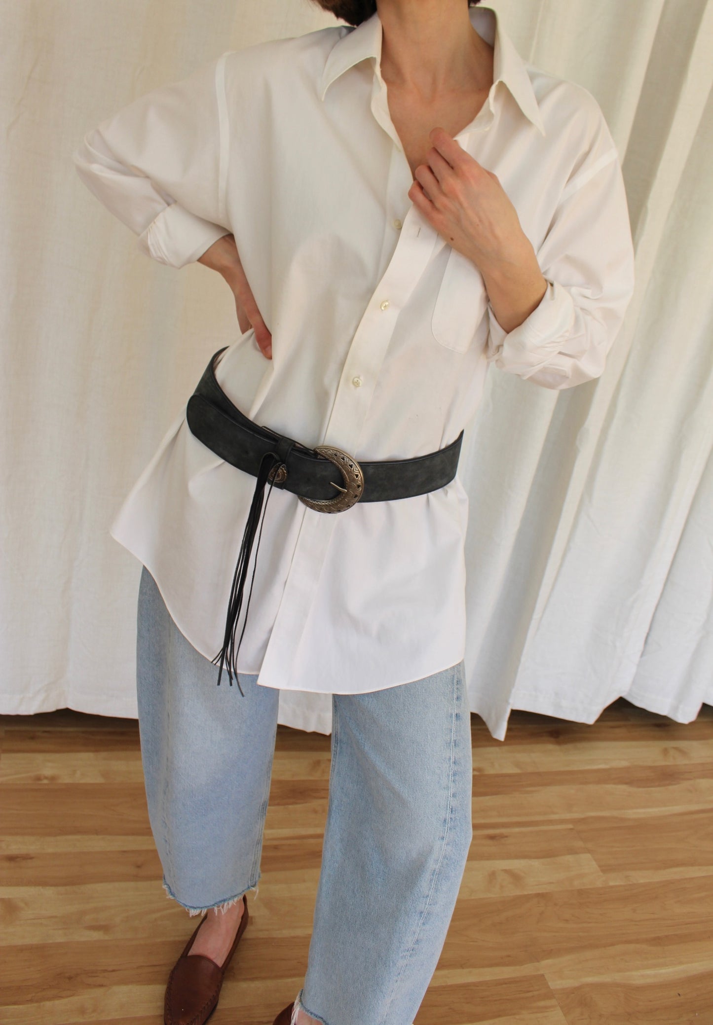 Statement Concho & Tassel Suede Belt