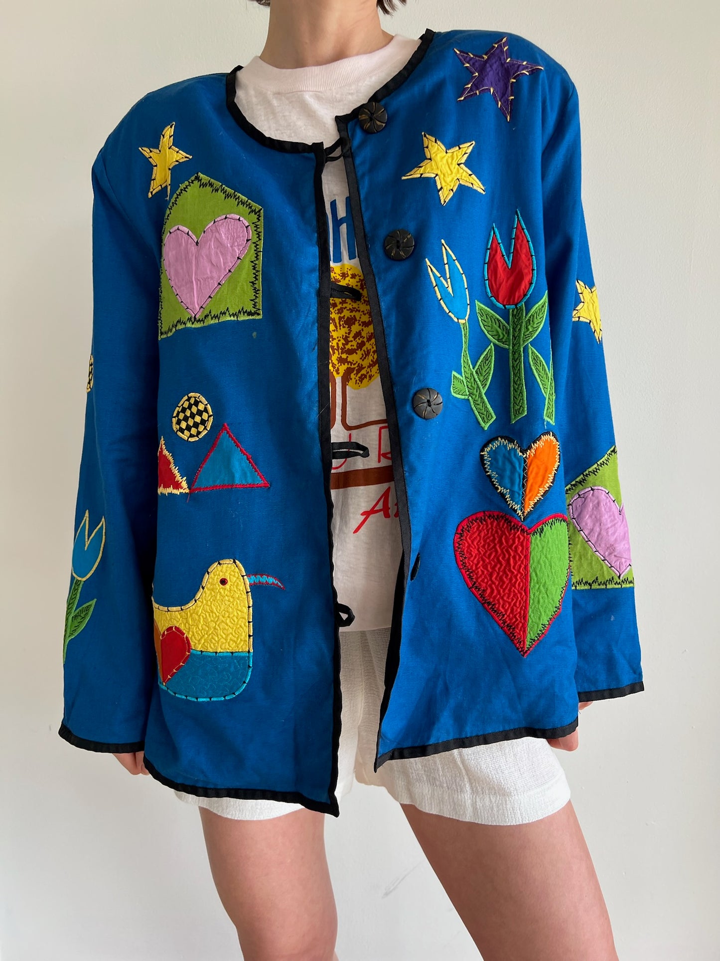 Vintage Whimsical Appliqué Rouleau Jacket