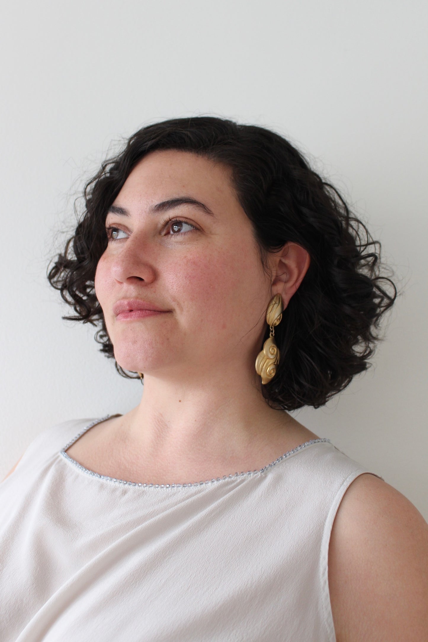 Incredible Vintage Abstract Gold Swirl Drop Earrings