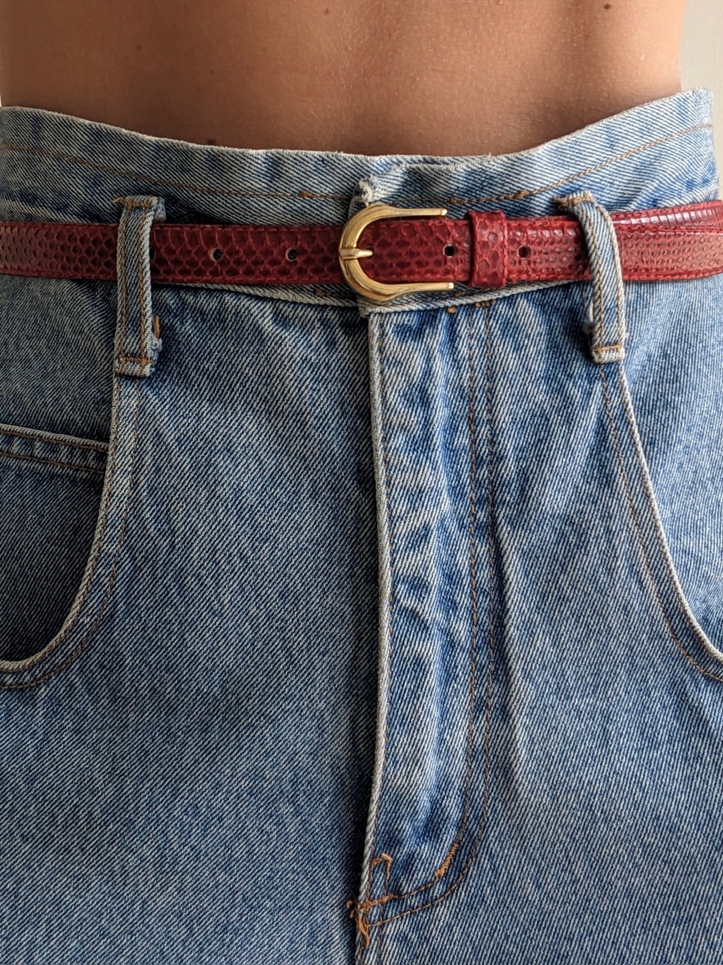Vintage Paprika Snakeskin Leather Belt