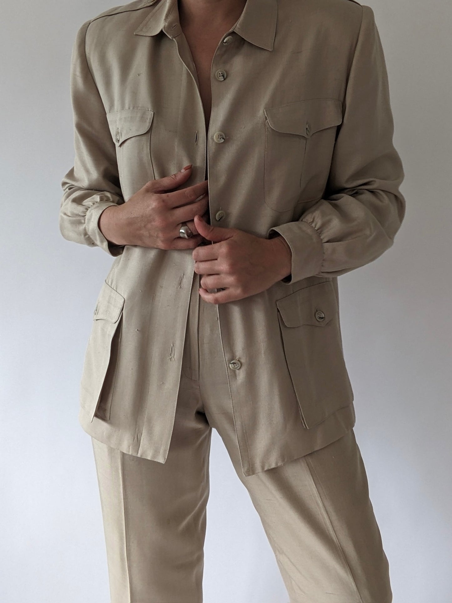Stunning Vintage Silk Pant Set