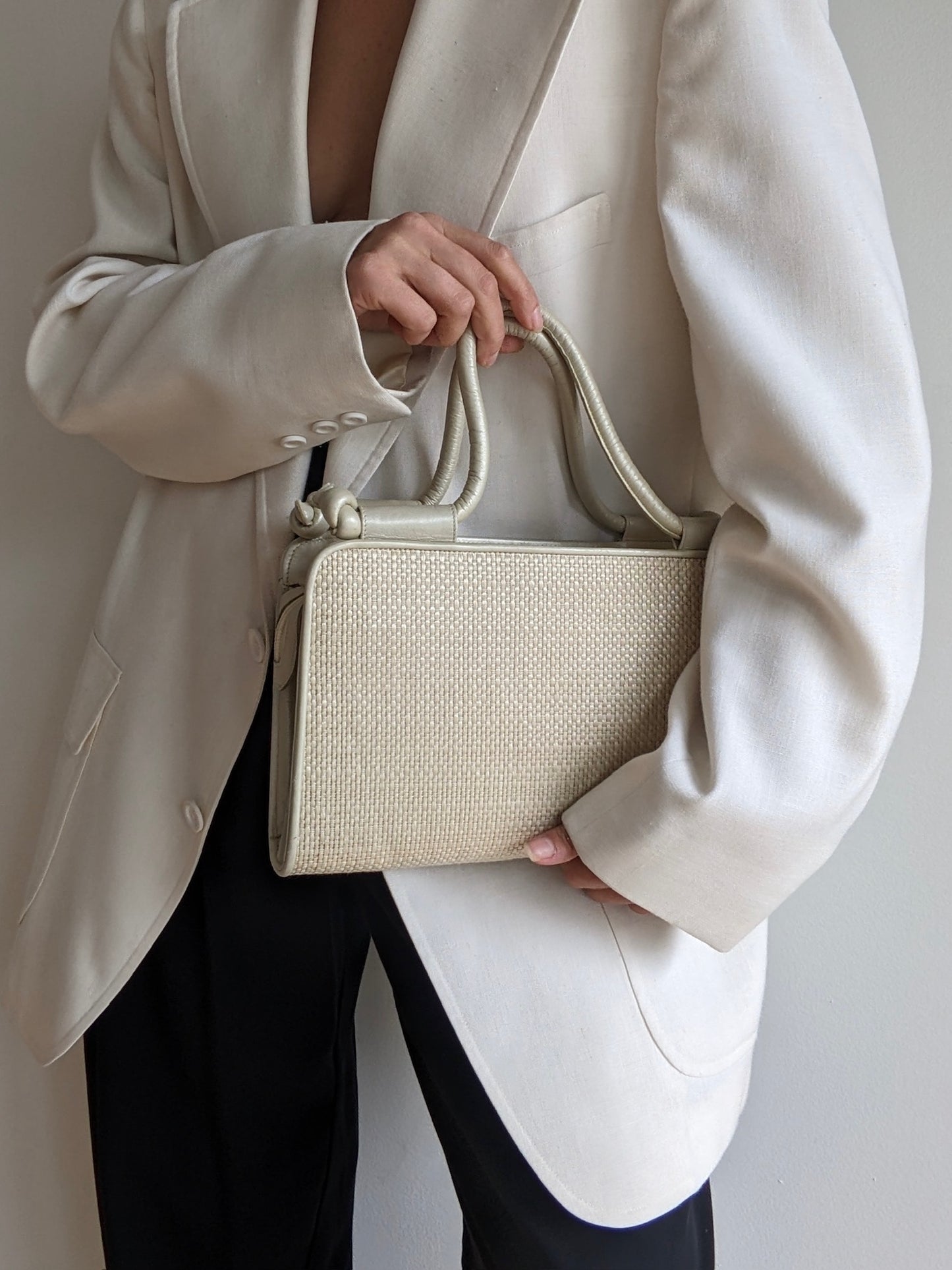 Vintage Stuart Weitzman Woven Sculptural Handle Purse
