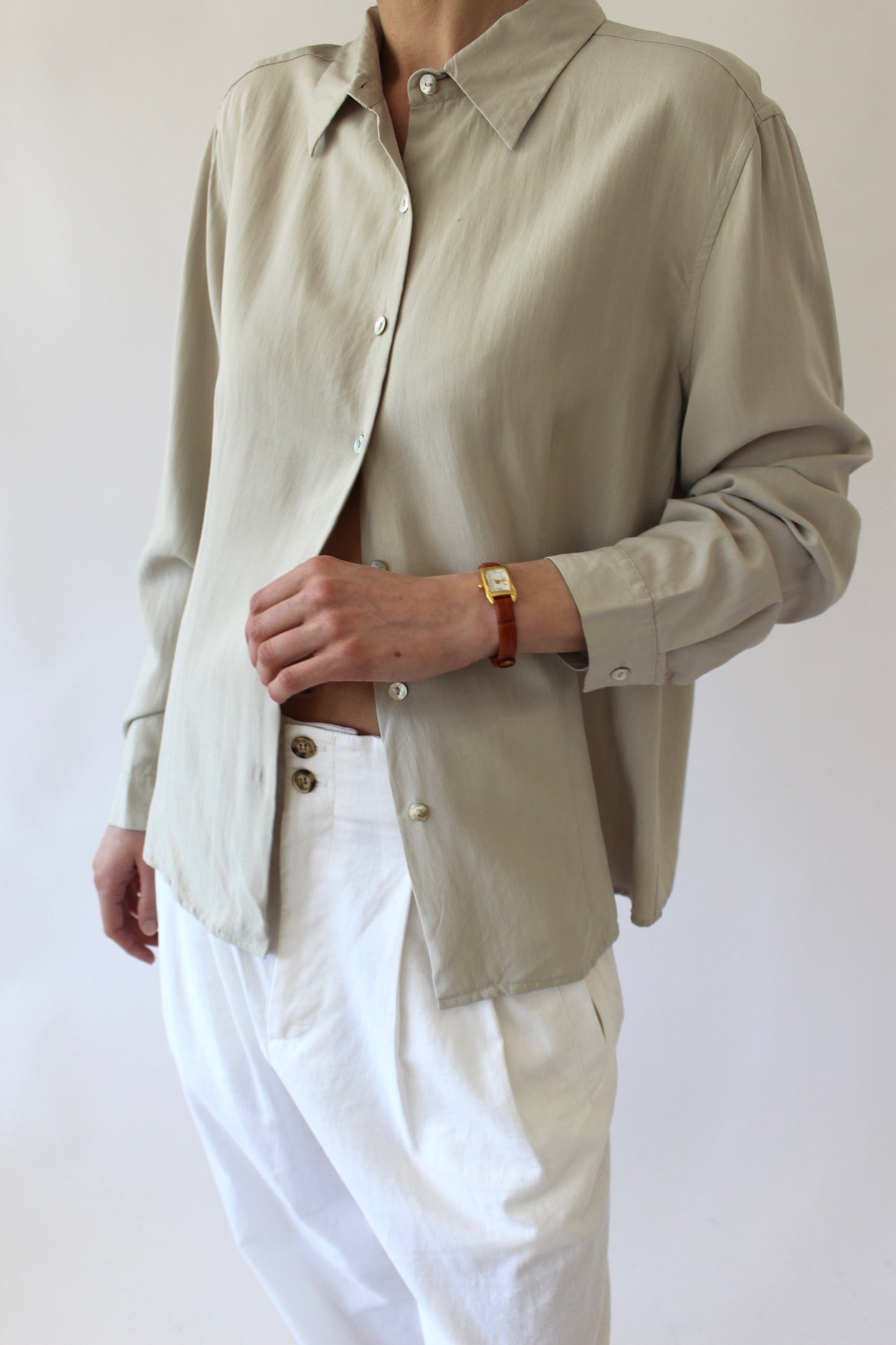 Vintage Ecru Silk Blouse