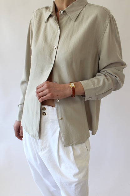 Vintage Ecru Silk Blouse
