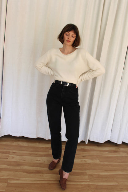 Vintage Jet Black High Waist Denim