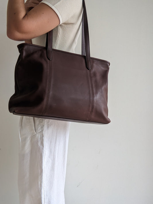 Amazing 90s Coach Chocolate Leather City Tote