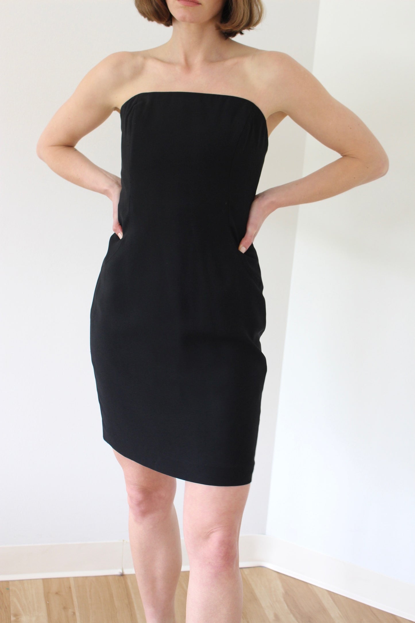 90s Caviar Strapless Mini Dress