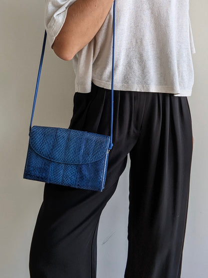 Amazing Vintage Azure Snakeskin Purse