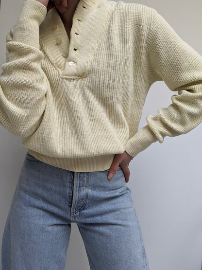 Vintage Butter Cotton Henley