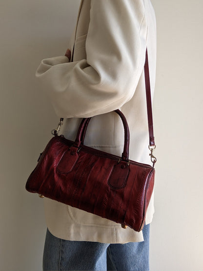 Vintage Oxblood Eelskin Leather Purse