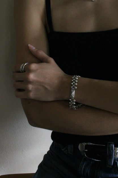 Sweet Vintage Sterling Silver Fish Charm Bracelet