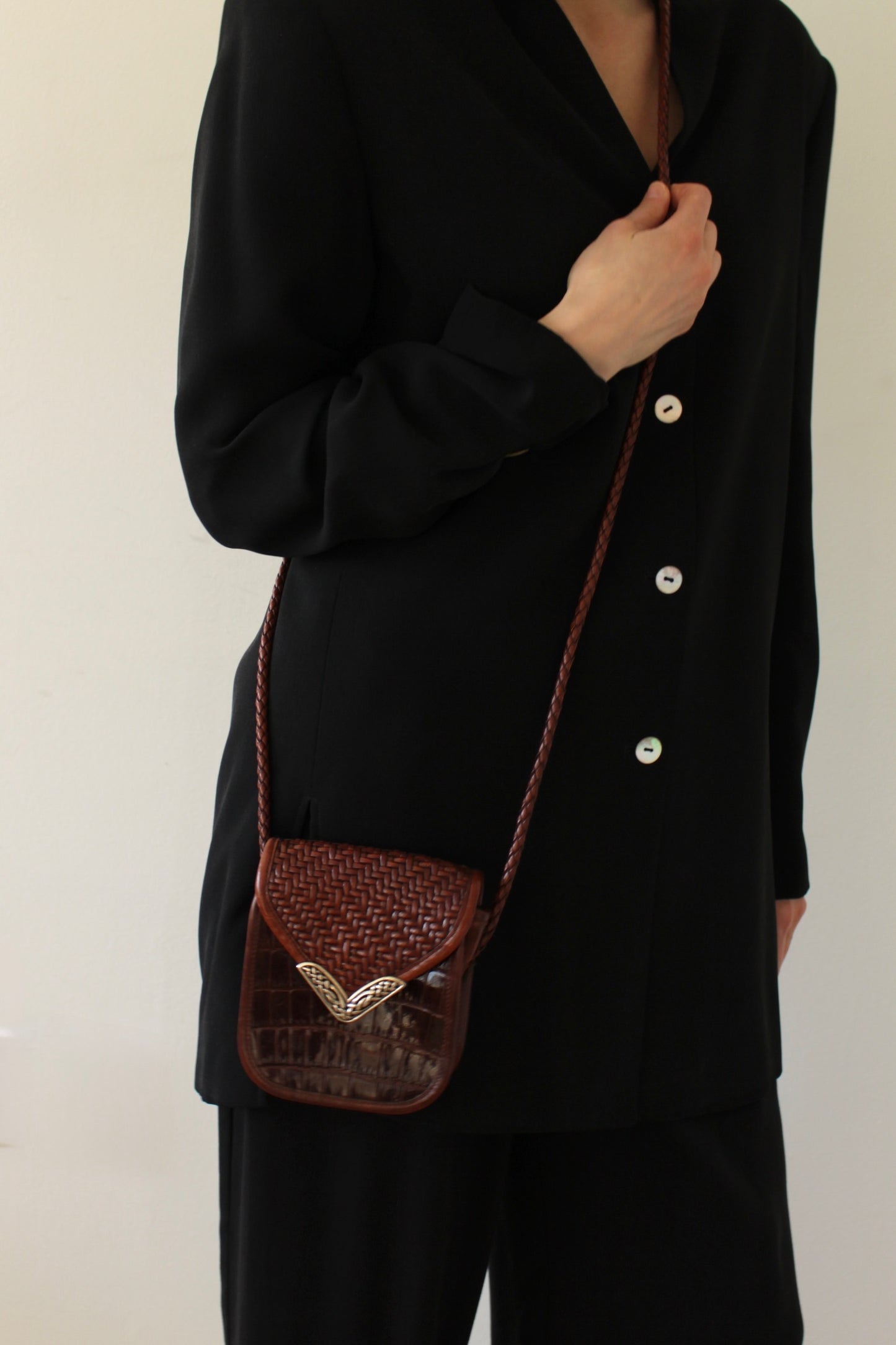 Sweetest Vintage Embossed Leather Crossbody Bag