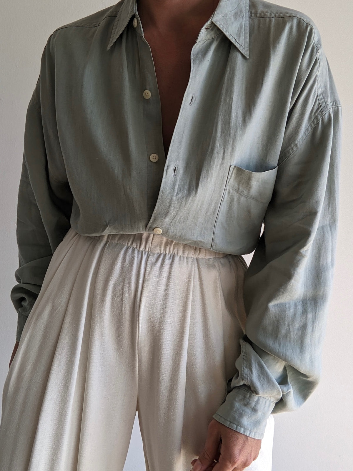 Vintage Sage Linen Shirt