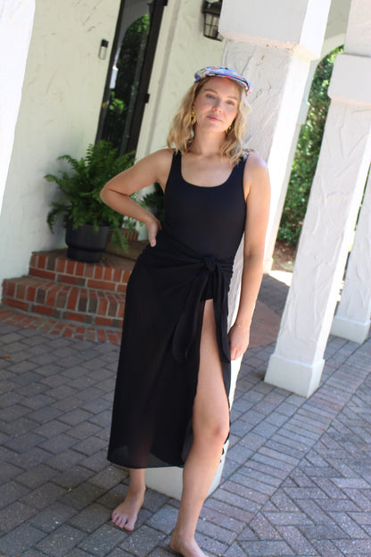 Vintage Sheer Onyx Tie Skirt