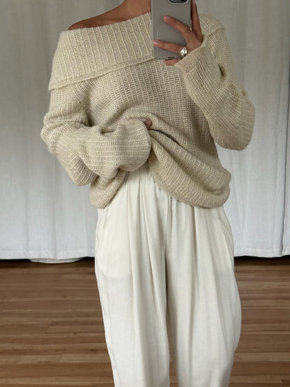 Gorgeous Vintage Cream Silk & Angora Sweater