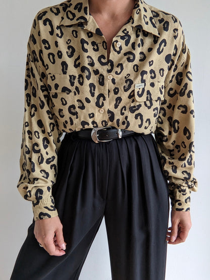 Vintage Guess Leopard Print Button Down