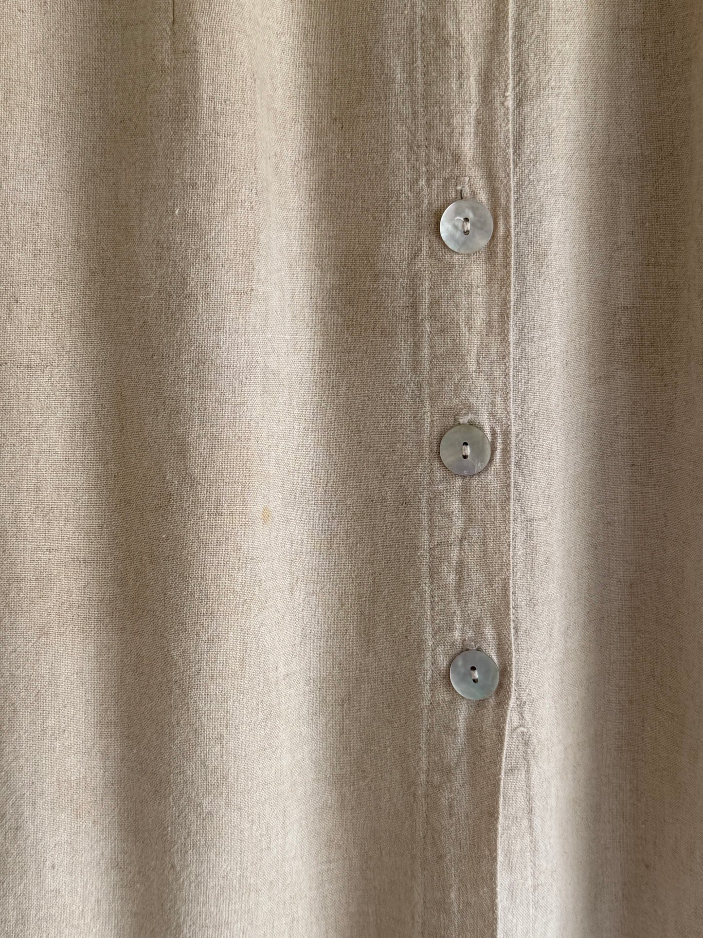 Vintage Sleeveless Wheat Linen Dress