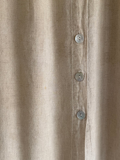 Vintage Sleeveless Wheat Linen Dress