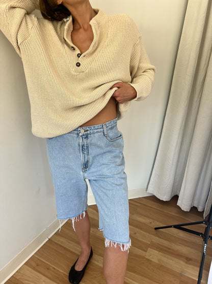 Favorite Vintage Sand Henley Sweater